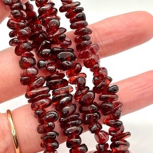 Vintage Long Genuine Garnet Necklace